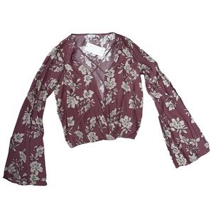 NWT Floral Bell Sleeve Blouse